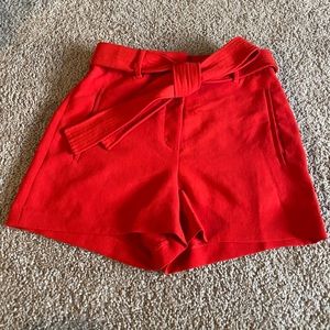 Aritzia Wilfred red tie-front shorts